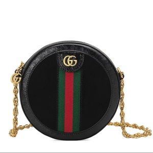 GUCCI Ophidia black mini round shoulder bag